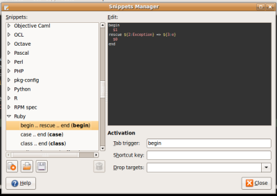 Snippets Manager